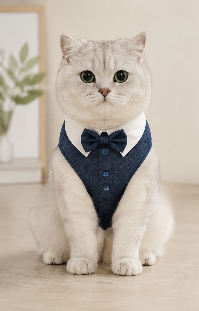 Deep Noir Tuxedo Vest & Bow Tie