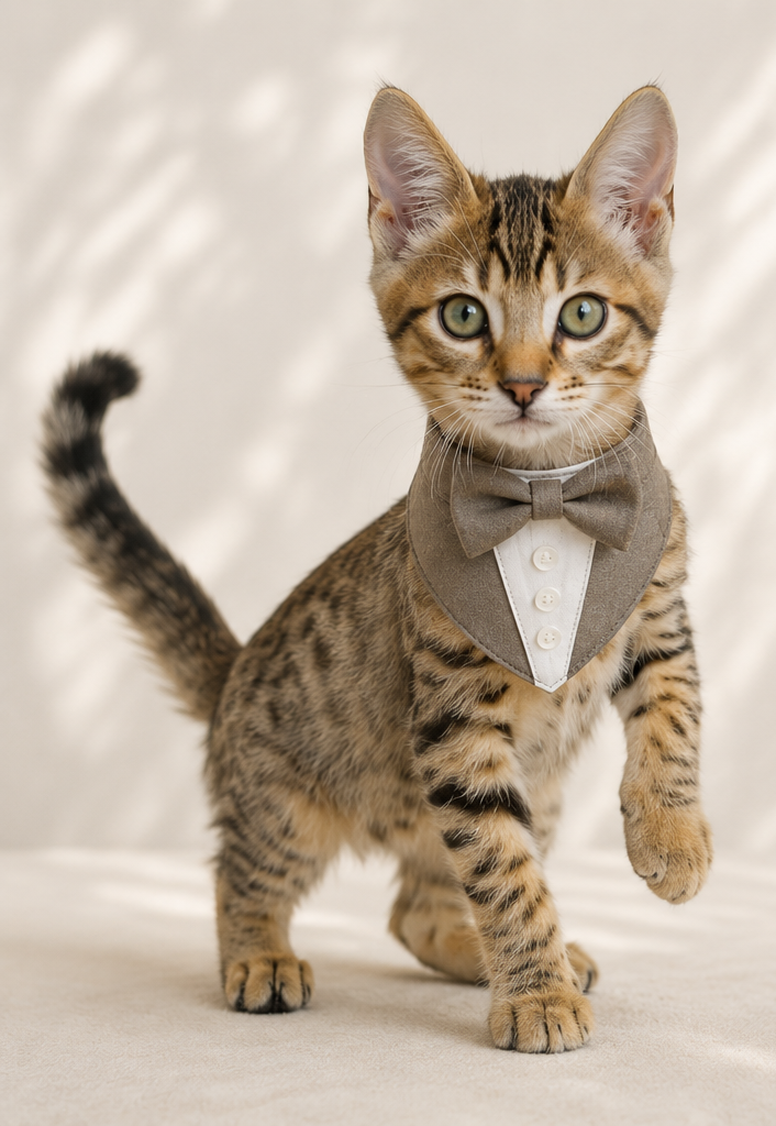 Mocha Bow Tuxedo Bandana