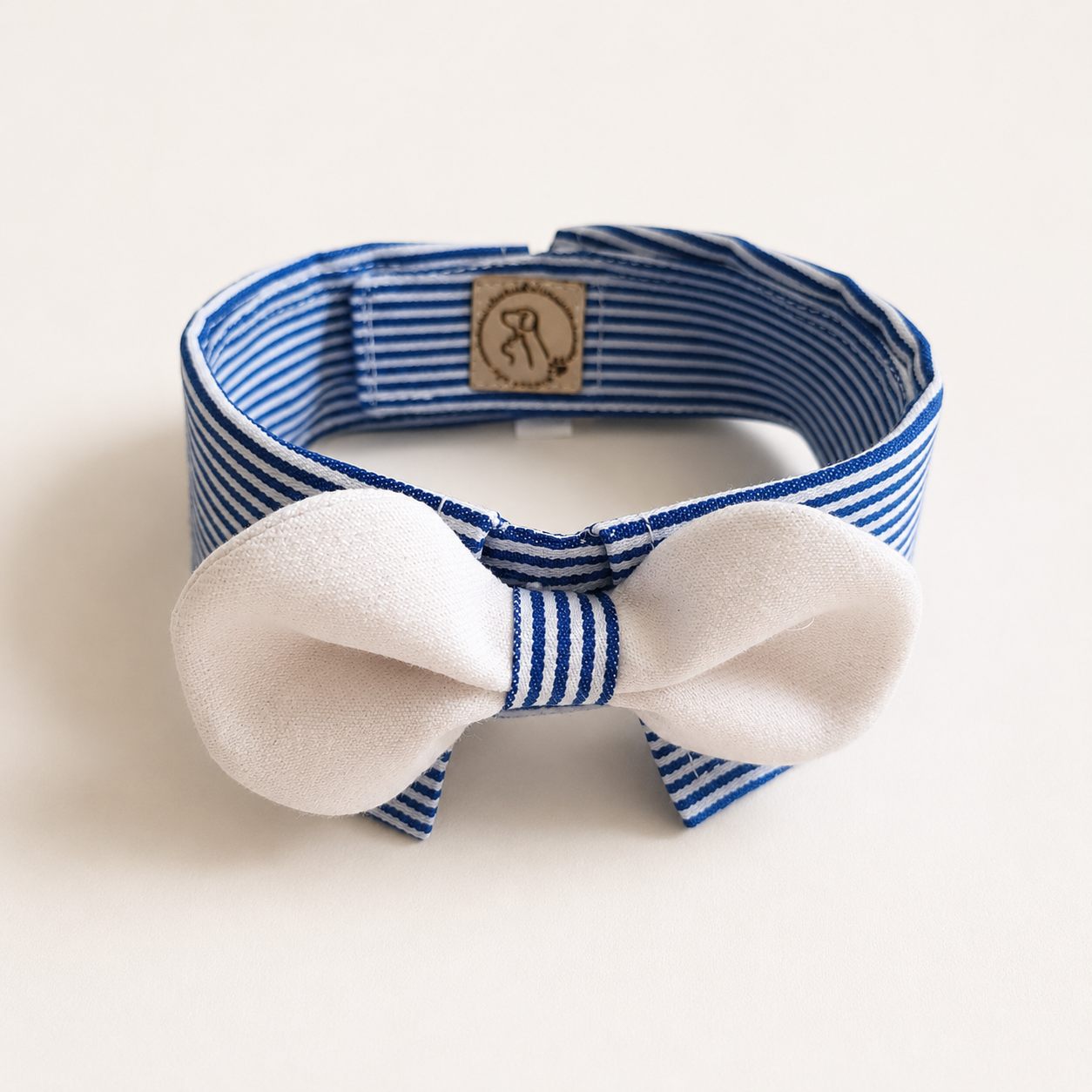 Nautical Stripe Bow Collar