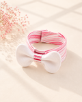 Pink Stripe Bow Collar
