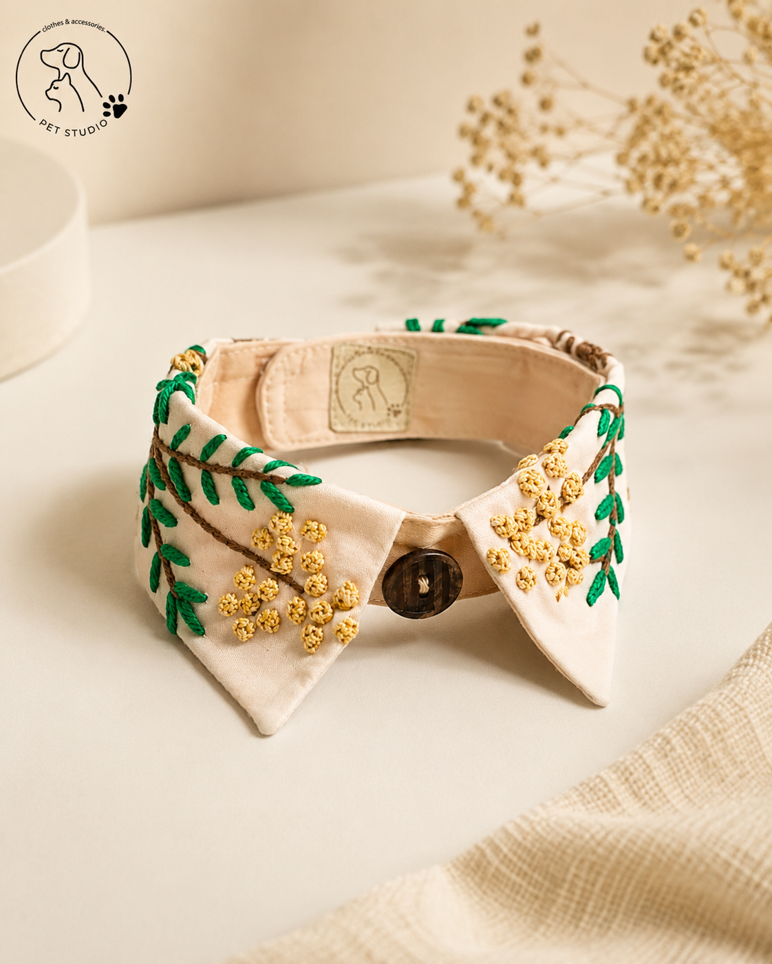 Botanical Garden Embroidered Pet Collar