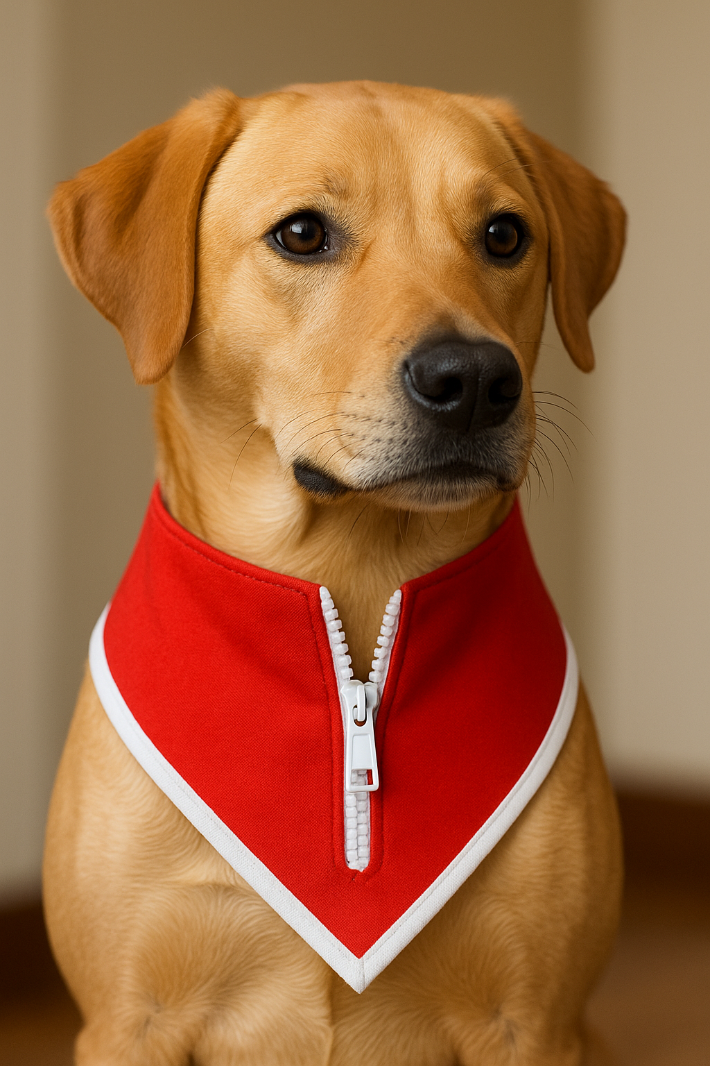 Red Zipper Bandana Collar