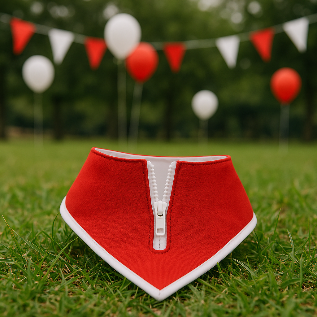 Red Zipper Bandana Collar