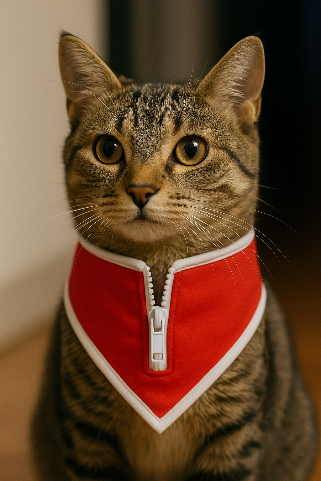 Red Zipper Bandana Collar