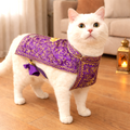Alwaan royal purple oriental dress on white cat