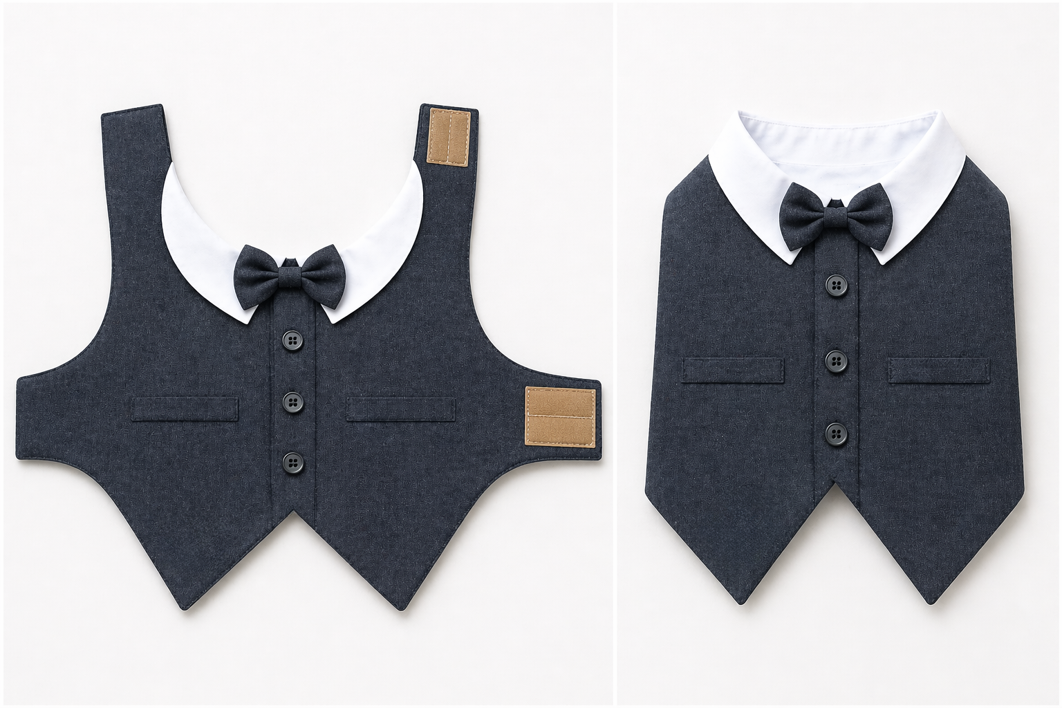 Deep Noir Tuxedo Vest & Bow Tie