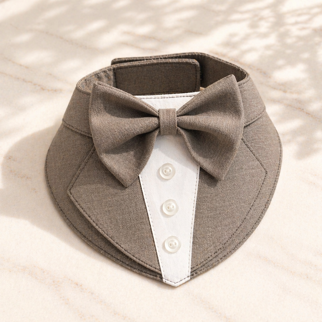 Mocha Bow Tuxedo Bandana