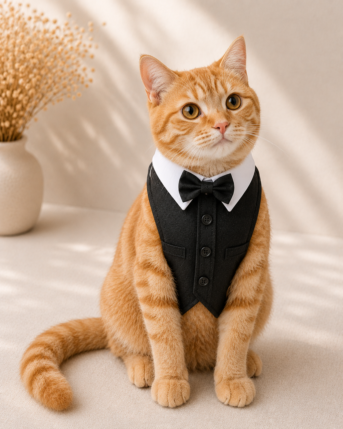Deep Noir Tuxedo Vest & Bow Tie